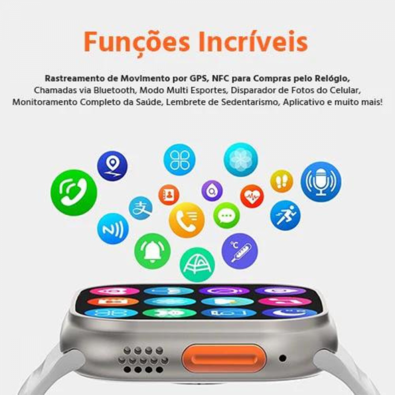 Relógio Inteligente Smartwatch 40mm IP68 NFC US8 Ultra - Golden Ultra