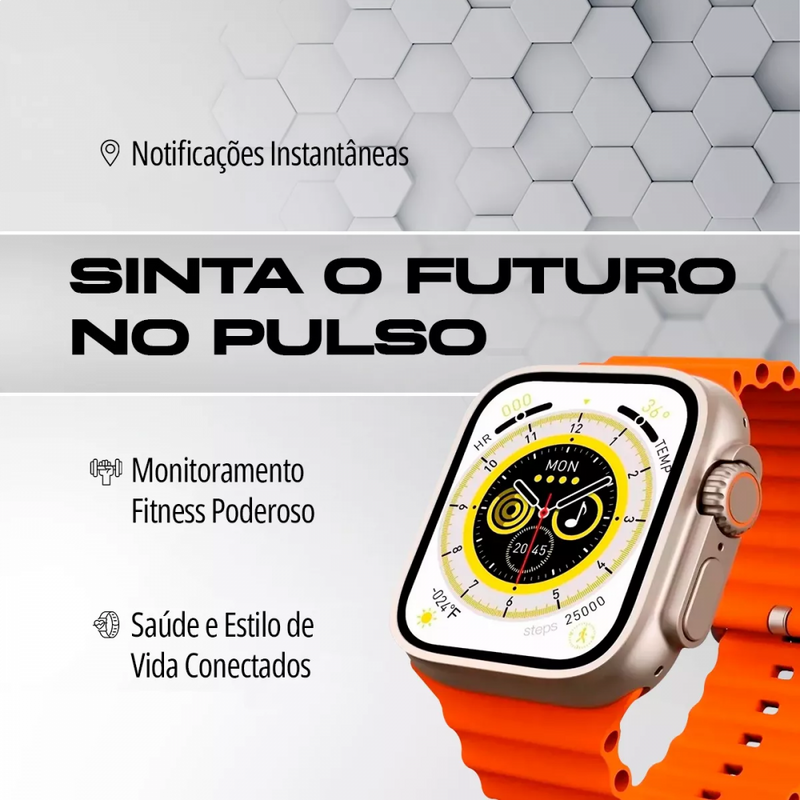 Relógio Inteligente Smartwatch 40mm IP68 NFC US8 Ultra - Golden Ultra